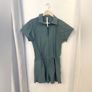 Stretch Rib Pocketed Romper